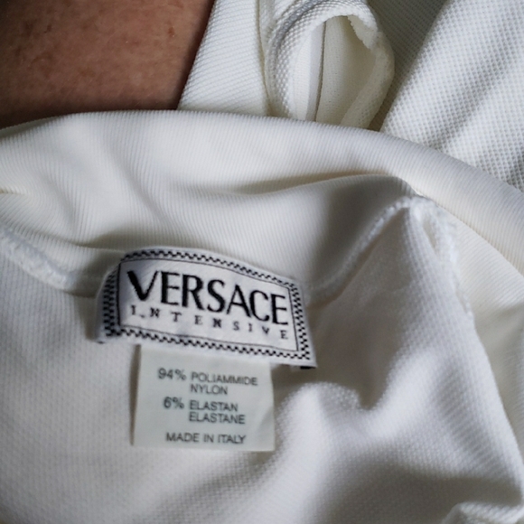 Versace White Sleeveless Crop Tank with Sailor Collar - Picture 4 of 4